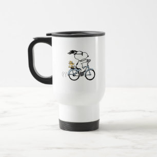 Taza De Viaje Cacahuetes   Bicicleta Snoopy & Woodstock