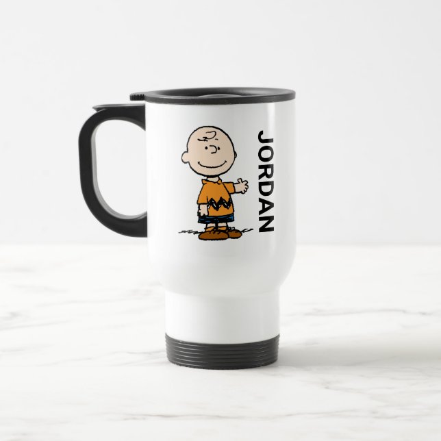 Taza De Viaje Cacahuetes | Charlie Brown | Añadir su nombre (Izquierda)