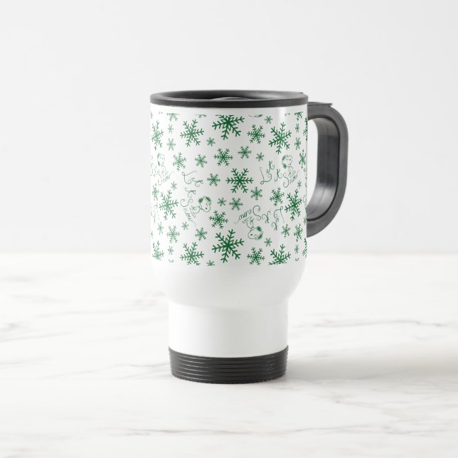 Taza De Viaje Cacahuetes | Navidades Snoopy Let It Snow Pattern (Anverso derecho)
