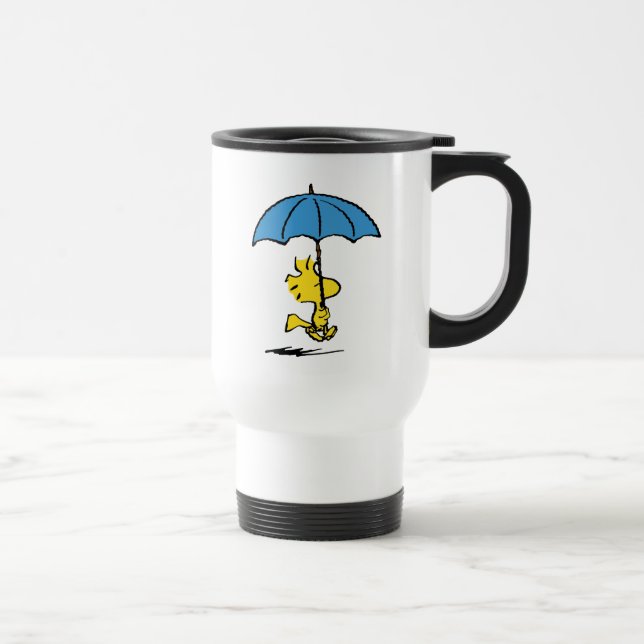 Taza De Viaje Cacahuetes | Paraguas azul de Woodstock (Derecha)