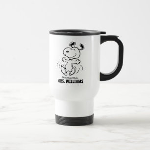 Taza De Viaje Cacahuetes   Snoopy Greatest Teacher Personalizado