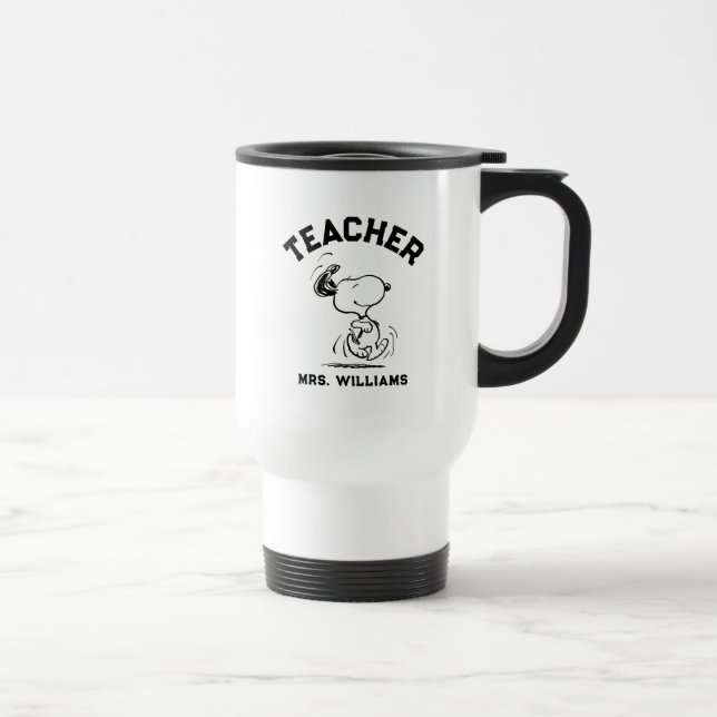 Taza De Viaje Cacahuetes | Snoopy Happy Dance Teacher (Derecha)