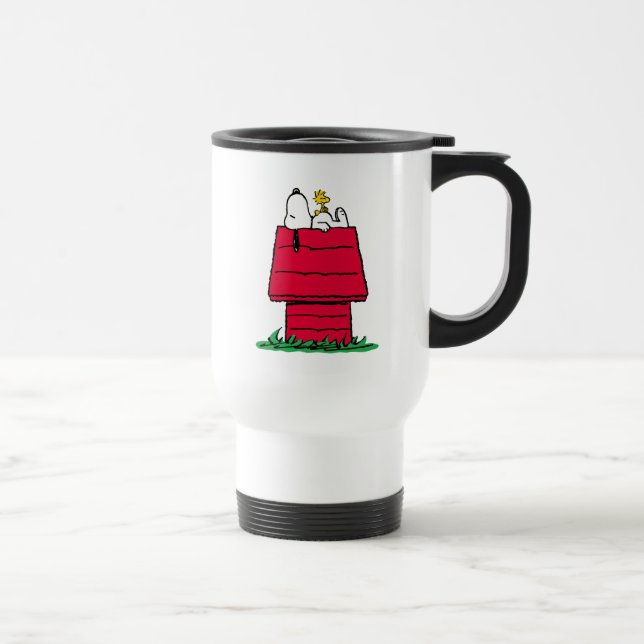 Taza De Viaje Cacahuetes | Snoopy & Woodstock Doghouse (Derecha)