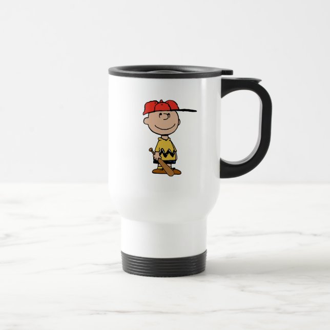 Taza De Viaje Cacahuetes | Sonrisa de béisbol Charlie Brown (Derecha)
