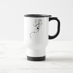 Taza De Viaje Cacao de Arte de Línea Sumi-e de Santa de Navidad