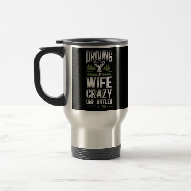 Taza De Viaje Cacería de ciervos de buck cazando matrimonio de e (Izquierda)