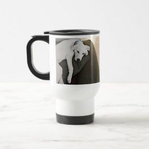 Taza De Viaje Cachorro blanco canso