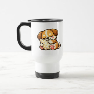 Taza De Viaje Cachorro Dormilón Adorable con Almohada