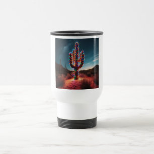Taza De Viaje Cactus del desierto de los Navidades del suroeste