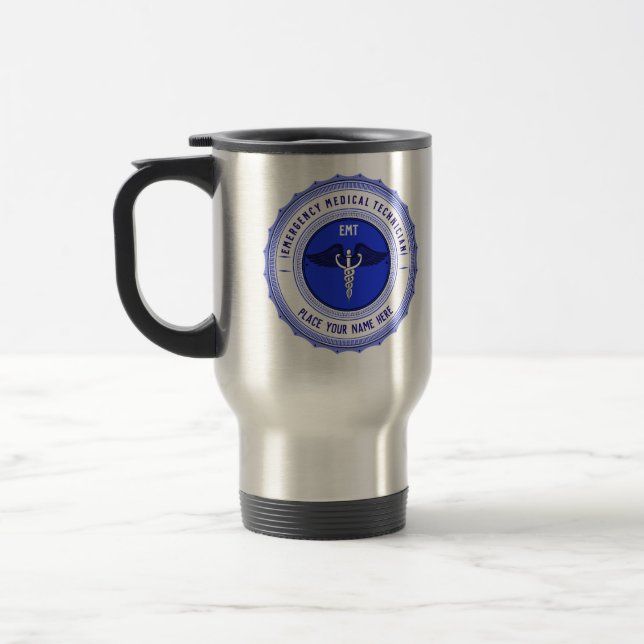 Taza De Viaje Caduceus, paramédico de EMT personalizado (Izquierda)
