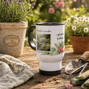 Taza De Viaje Café antes de la foto de jardinería jardín persona