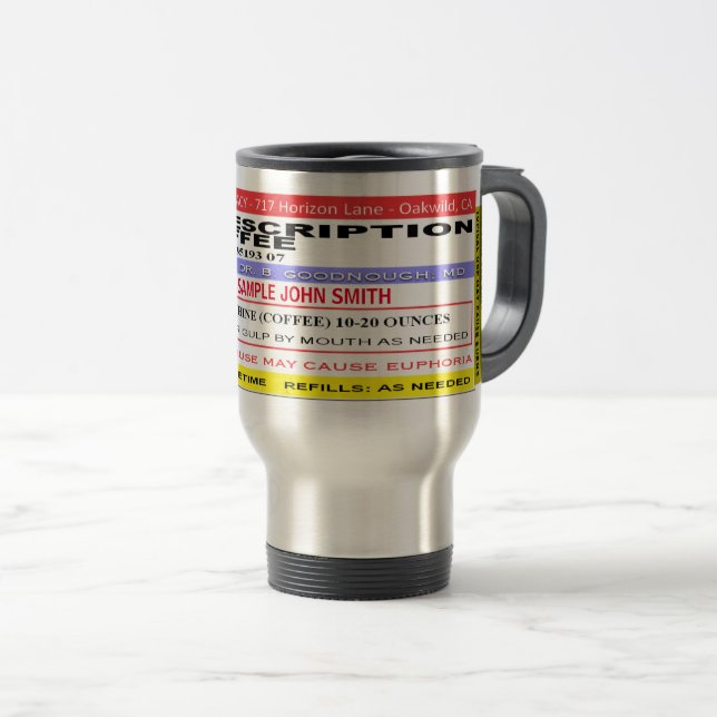 Taza De Viaje Café con receta de Personalizable (Anverso derecho)