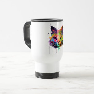 Taza De Viaje Café con tinta de neón para gato