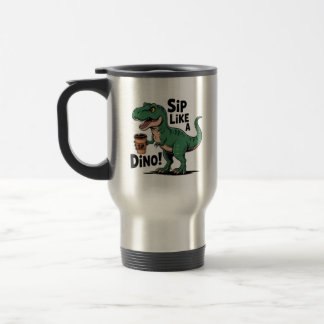 Taza De Viaje café de bebida de dinosaurio