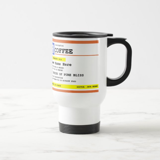 Taza De Viaje Café de la prescripción personalizado (Derecha)