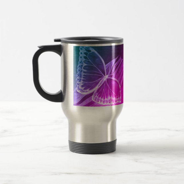 Taza De Viaje Café de mariposa morada (Izquierda)