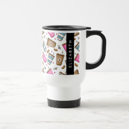 Taza De Viaje Café, Frijoles para café, corazón, tu nombre