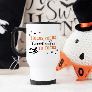 Taza De Viaje Café Hocus Pocus para Enfocarme Halloween Naranja