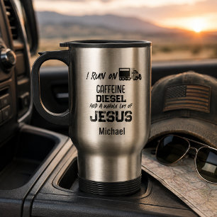 Taza De Viaje Café Personalizado Diesel Y Jesús Grunge