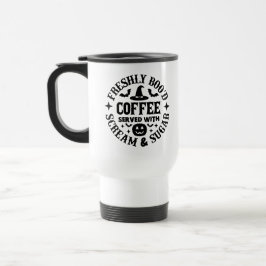 Taza De Viaje Café recién embrujado servido con grito y azúcar