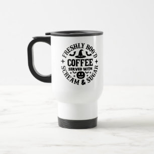 Taza De Viaje Café recién embrujado servido con grito y azúcar