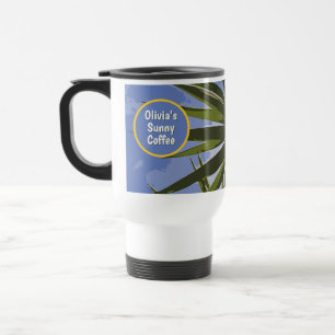 Taza De Viaje Café Soleado Personalizado Yucca Tropical
