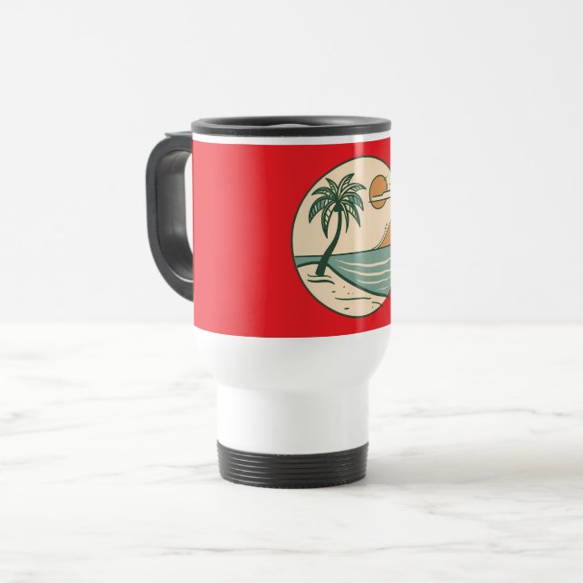 Taza De Viaje Café Tropical Beach Sunset Mug (Anverso izquierdo)
