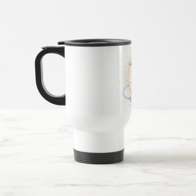 Taza De Viaje Café, Uniformes y Amabilidad  (Izquierda)