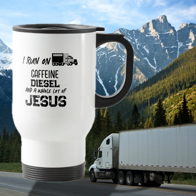 Taza De Viaje Cafeína divertida Diesel Y Jesús Grunge (Subido por el creador)