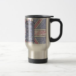 Taza De Viaje Caja de policía británica y bandera de Union Jack