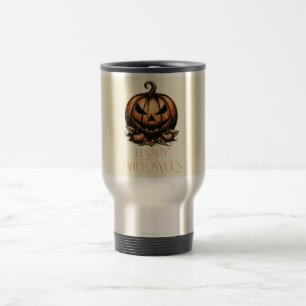 Taza De Viaje Calabaza de Halloween feliz