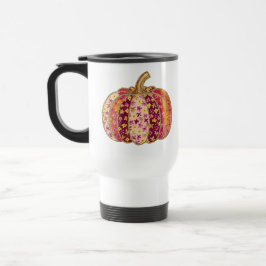 Taza De Viaje Calabaza dorada y tazón de café con flores
