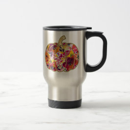 Taza De Viaje Calabaza dorada y tazón de café con flores