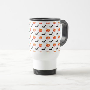 Taza De Viaje Calabazas y murciélagos de Halloween, truco o truc