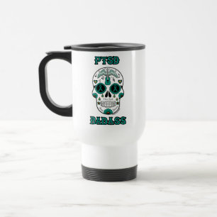 Taza De Viaje Calavera de azúcar/Badass...PTSD
