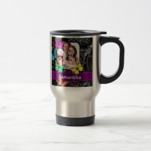Taza De Viaje Calavera de azúcar y mariposas florales