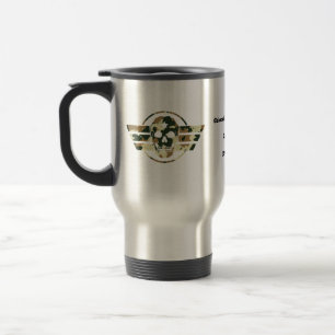Taza De Viaje Calavera de Camuflaje Orgullo Militar Veterano