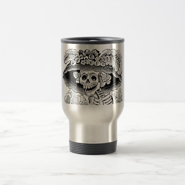 Taza De Viaje Calavera Garbancera (Catrina) por José Posada (Centro)