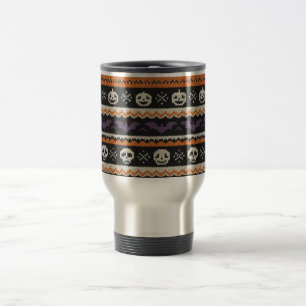 Taza De Viaje Calavera y murciélagos de Halloween, de estilo lis