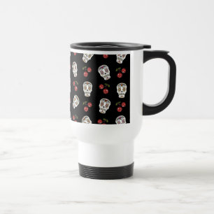 Taza De Viaje Calaveras de Azúcar Rockabilly RAB Cerezas Sobre N
