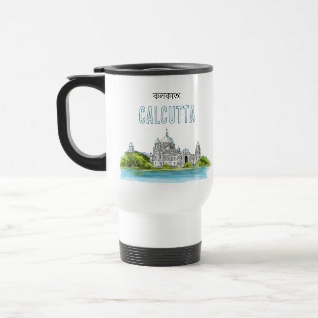 Taza De Viaje Calcuta "Victoria Memorial" Kolkata Bengali (Izquierda)