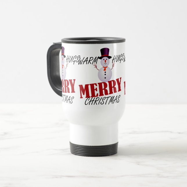 Taza De Viaje Cálidos abrazos Feliz Navidad (Anverso izquierdo)