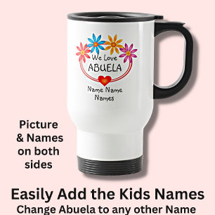 Taza De Viaje Cambiar todos los nombres Niños Nombres ABUELA Cor