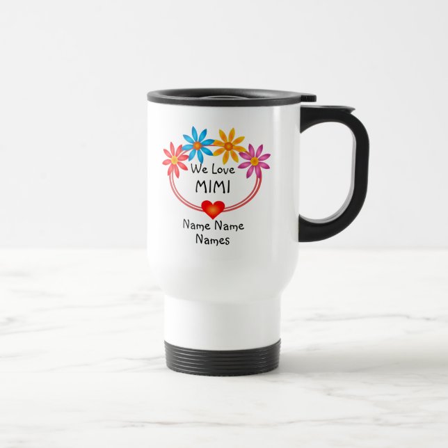 Taza De Viaje Cambiar todos los nombres Niños Nombres Corazón de (Derecha)