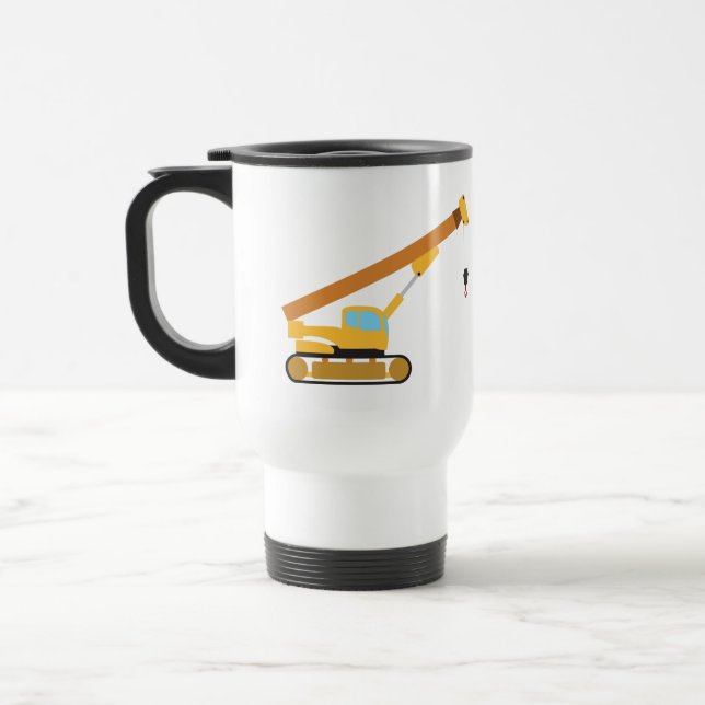 Taza De Viaje Camión de construcción de grúas (Izquierda)