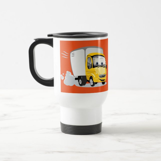 Taza De Viaje ¡Camión de Personalizado Amarillo para niños! (Izquierda)