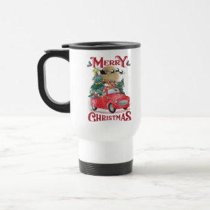 Taza De Viaje Camión de Santa Cruz Roja Vintage navideña