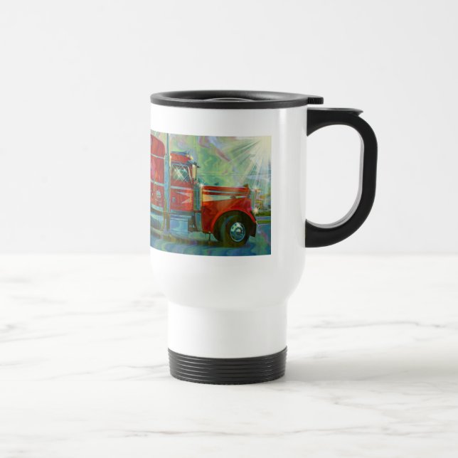 Taza De Viaje Camión grande de carga roja para niños y camionero (Derecha)