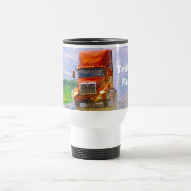 Taza De Viaje Camión grande de carga roja para niños y camionero (Centro)