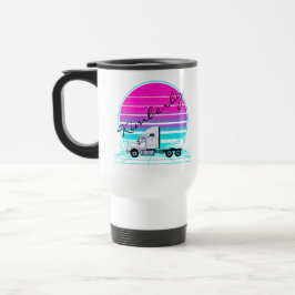 Taza De Viaje Camión puesta de sol retro